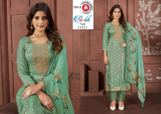 Pankh By Triple Aaa Organza Simar Work Dress Material Wholesale Market In Surat